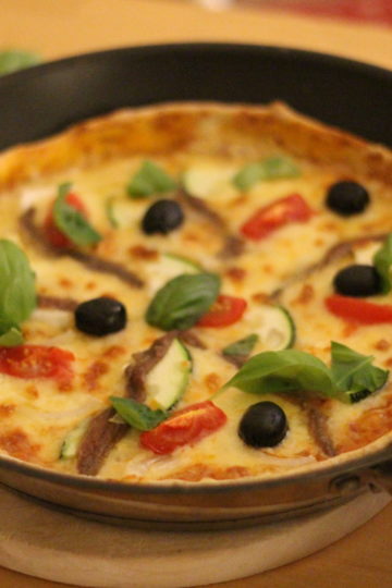 Ofenpizza mit Dinkel-Vollkornboden